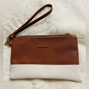 LoveVook beautiful brown and cream clutch wristlet NWOT